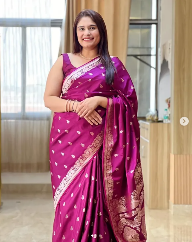 Purple Banarasi Saree